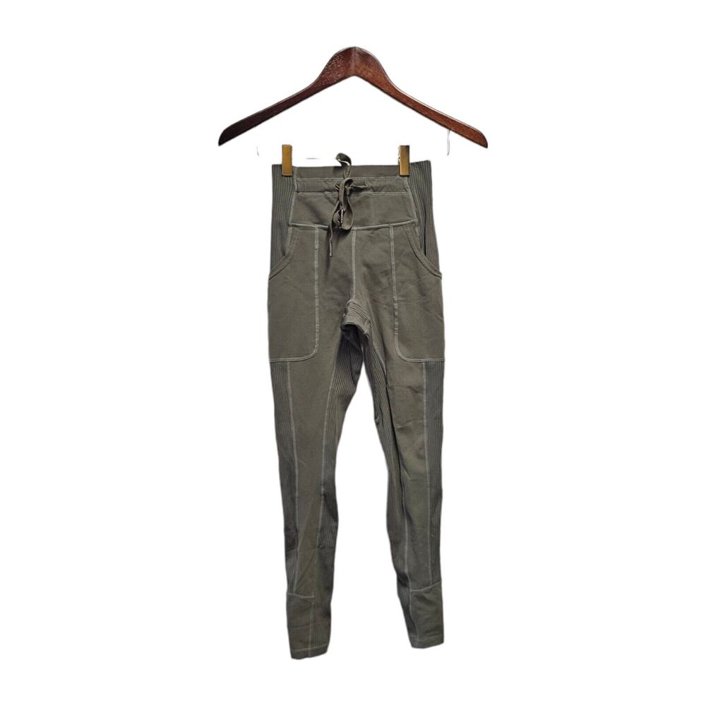 Glyder Women's High Waist‎ Drawstring Ribbed Street Leggings XS